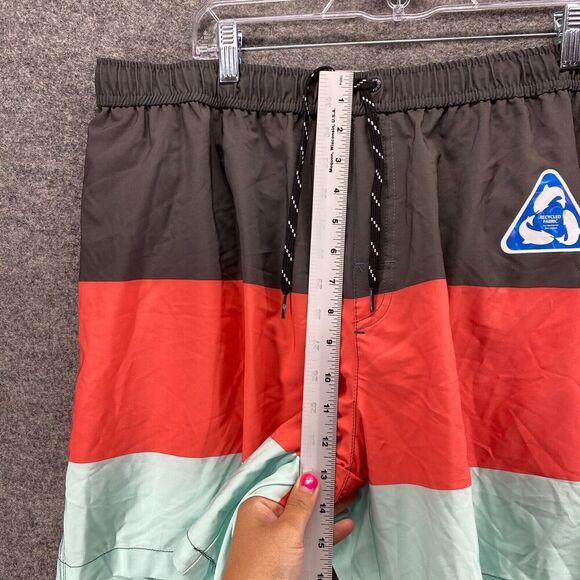 New Ocean & Coast Swim Shorts Men 2XL Gary Striped Drawstring Lined Pockets - Picture 8 of 13